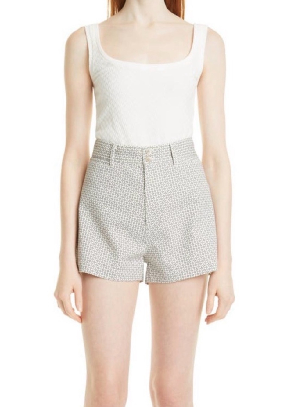 Rebecca Taylor High-Waist Geometric Tile Print Shorts-0 Very Good Condition
